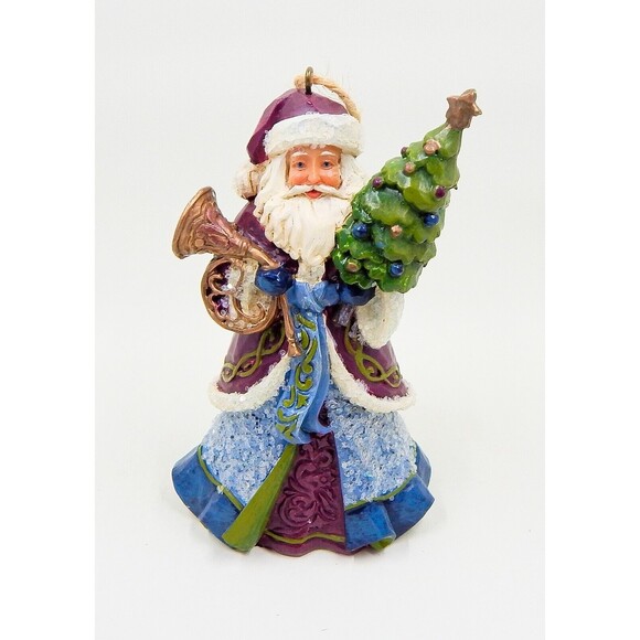 Jim Shore Victorian Sugared Santa French Horn Tree Holiday Ornament 2019 Enesco - Picture 1 of 7